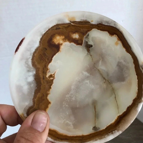 Vtg Banded Onyx Teacup with Saucer - Picture 2 of 12